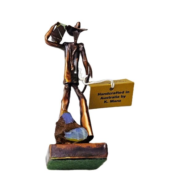 Vintage Copper and Opal Miner Sculpture - Picture 1 of 5